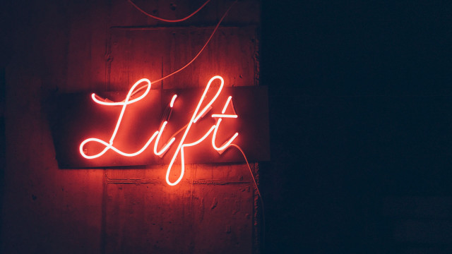 Neon sign lift dark room free wallpaper - medium preview image