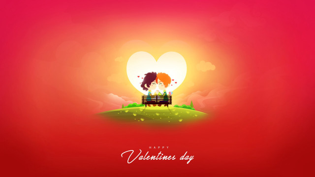 Couple bench field heart light free wallpaper - medium preview image
