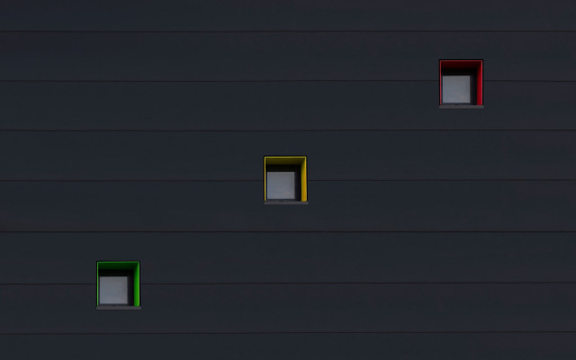 Black wall three windows green free wallpaper - medium preview image