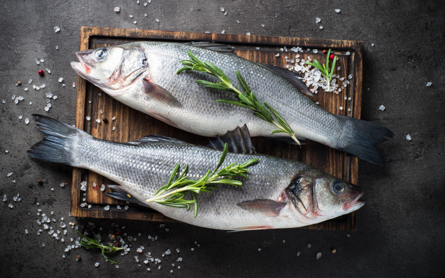 Fish tray herbs salt photorealism free wallpaper - medium preview image