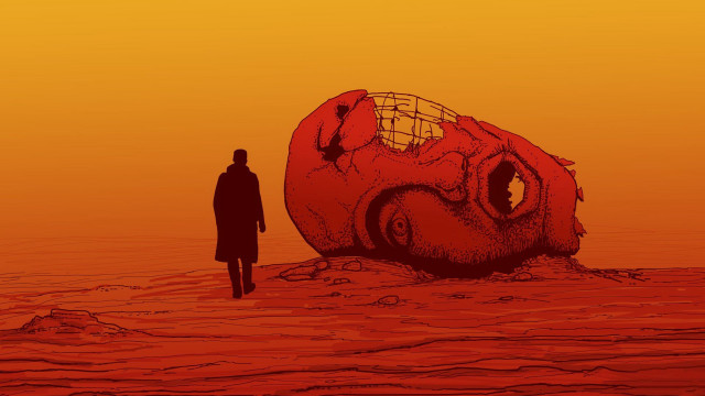 Desert man giant object red free wallpaper - medium preview image