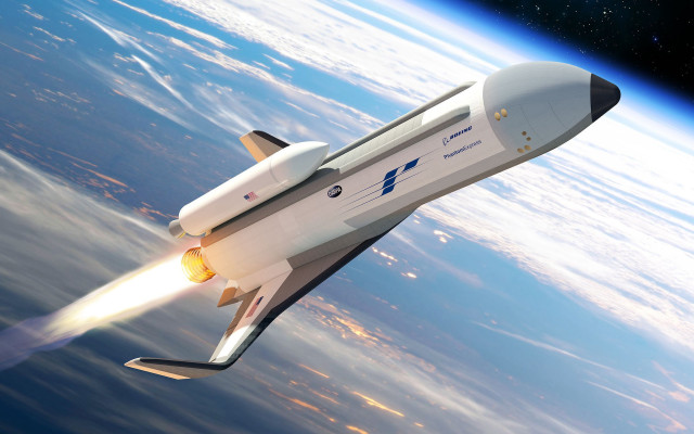 Space shuttle bright light blue free wallpaper - medium preview image