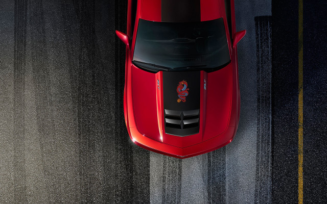 Red sports car tiltshift night free wallpaper - medium preview image