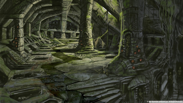 Cave stream trees growing nature free wallpaper - medium preview image