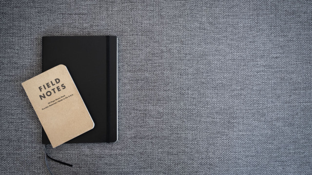 Notebook notepad gray surface black free wallpaper - medium preview image