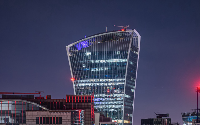Cyberpunk tower cityscape night skyline free wallpaper - medium preview image