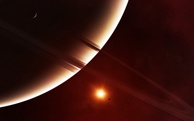 Saturn space view bright light free wallpaper - medium preview image
