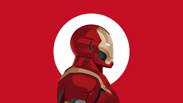 Iron man red background white free wallpaper - medium preview image