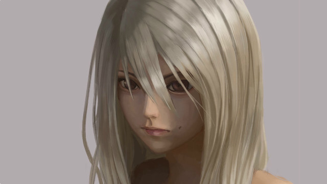Blonde woman white dress sad free wallpaper - medium preview image