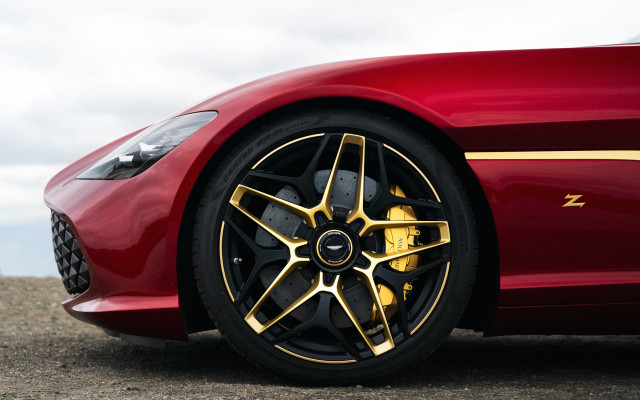 Red sports car gold accents free wallpaper - medium preview image