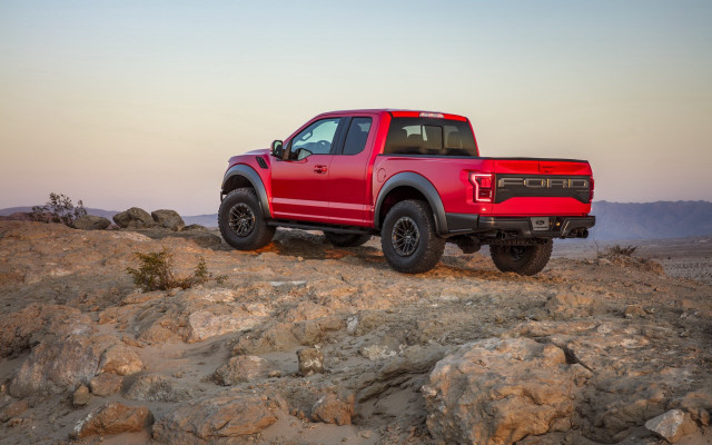 Red truck desert sunset cobra free wallpaper - medium preview image