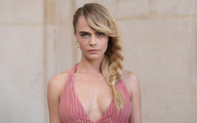 Blonde braid pink dress marble free wallpaper - medium preview image