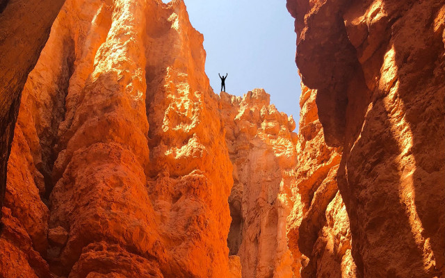 Cliff canyon orange rocks blue free wallpaper - medium preview image