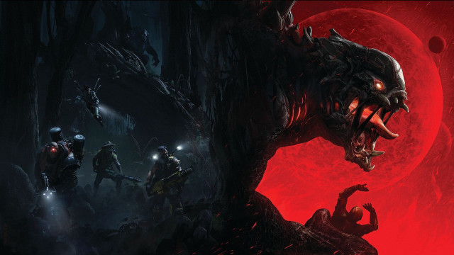 Dark forest demon red moon free wallpaper - medium preview image