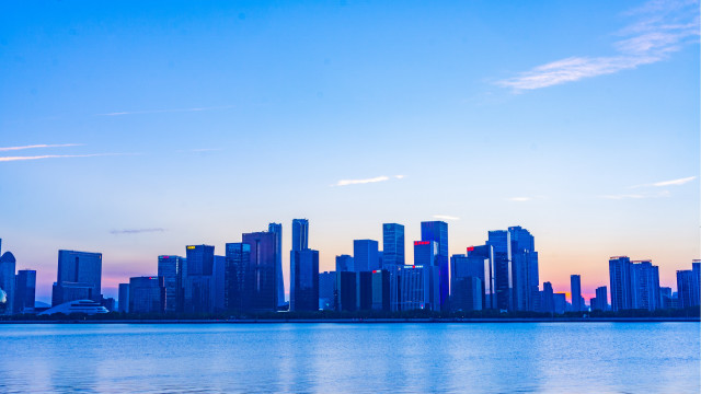 City skyline water sunset bridge #2 free wallpaper - medium preview image