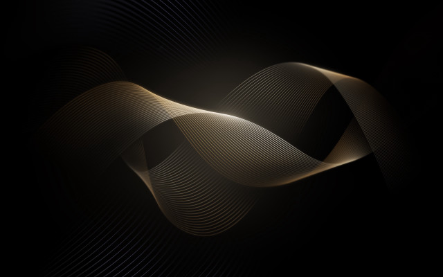 Black gold abstract wavy curves #2 free wallpaper - medium preview image