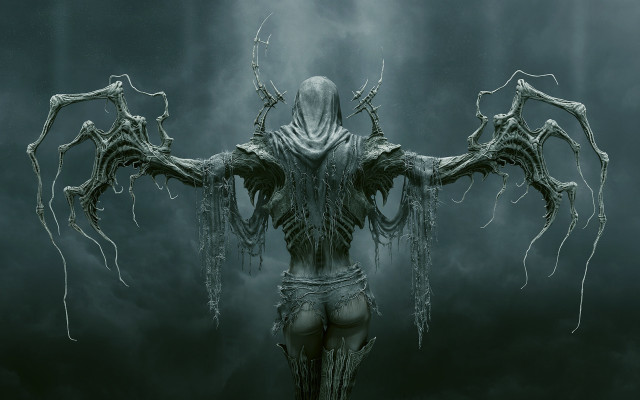 Creepy hairy monster weapon gothic free wallpaper - medium preview image