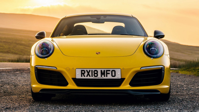 Yellow sports car gravel road #2 free wallpaper - medium preview image
