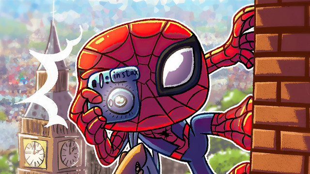 Spiderman camera clock tower city free wallpaper - medium preview image