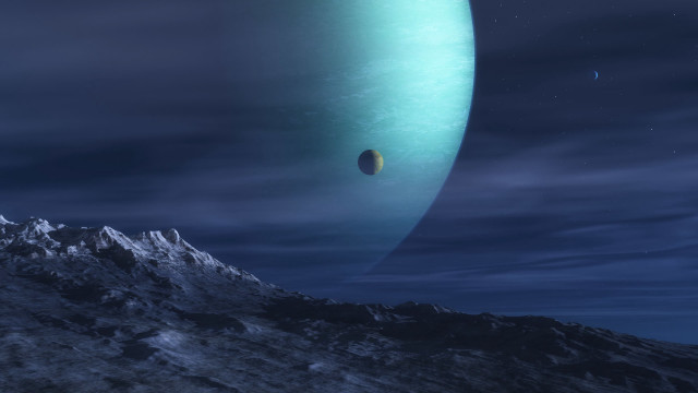 Distant sky mountain planet moon free wallpaper - medium preview image