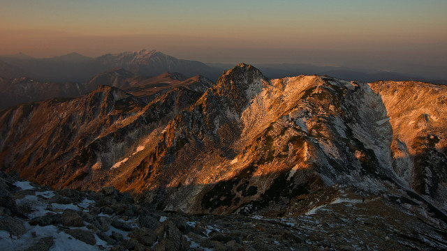 Mountain range sunset snow clouds #2 free wallpaper - medium preview image