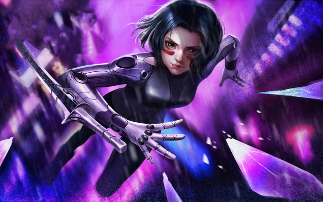 Futuristic suit woman cyborg energy free wallpaper - medium preview image