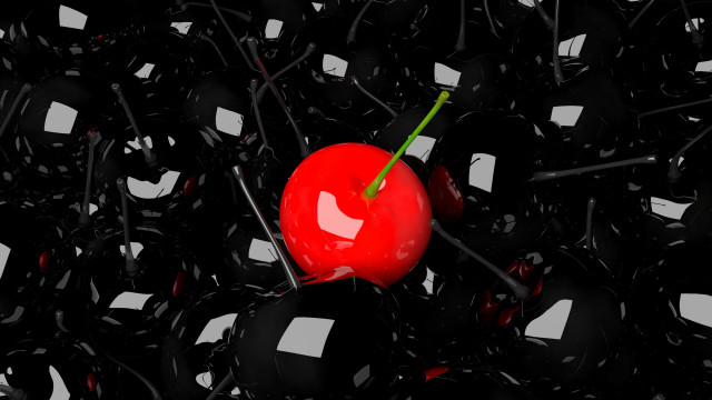 Red apple black balls green free wallpaper - medium preview image