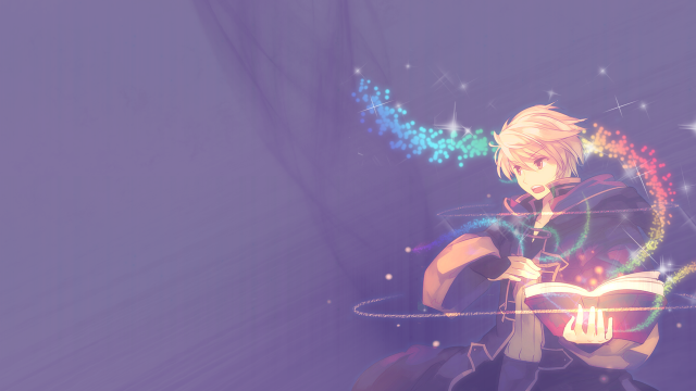 Anime character book rainbow light free wallpaper - medium preview image