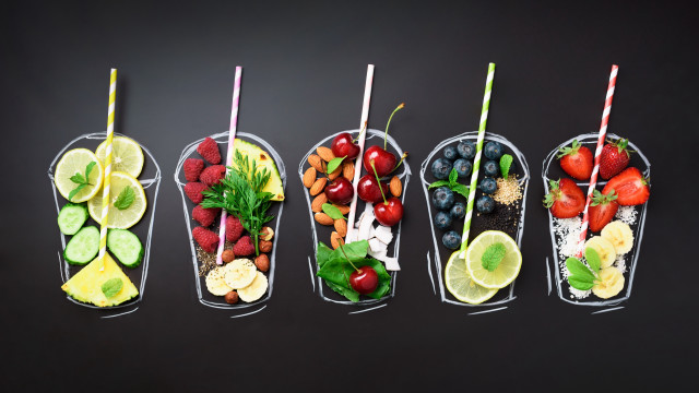Fruit cups strawberries lemons limes free wallpaper - medium preview image