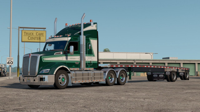Green truck parking lot sign free wallpaper - medium preview image