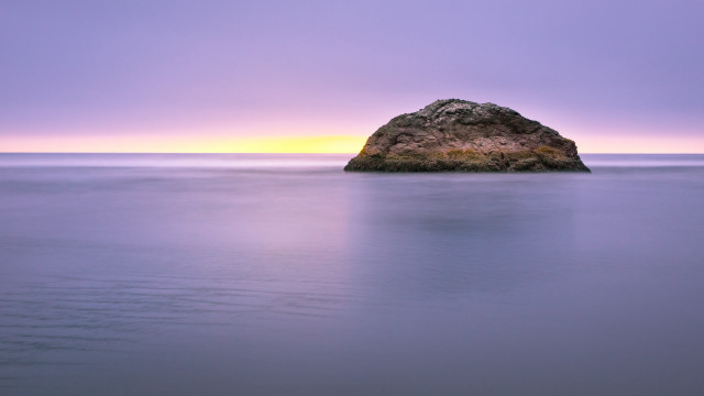 Rock ocean sunset purple light free wallpaper - medium preview image