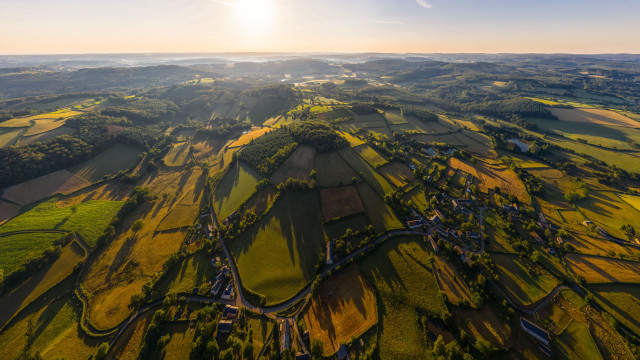 Rural countryside plane window sunset free wallpaper - medium preview image