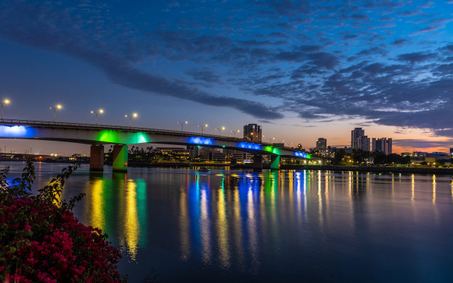 Bridge river city night lights #18 free wallpaper - medium preview image