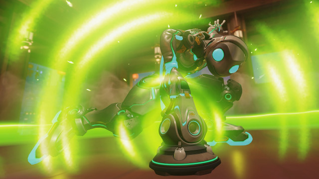Green robot hologram cybernetic gasmask free wallpaper - medium preview image