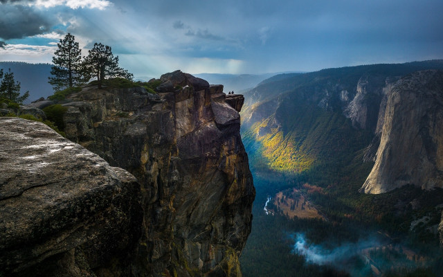 Cliff river rainbow mountain valley free wallpaper - medium preview image