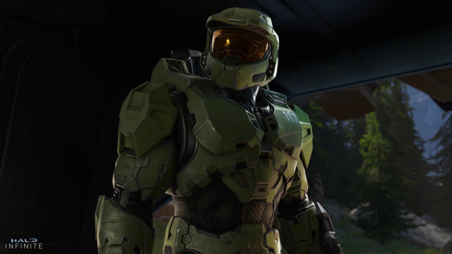 Man green suit forest helmet free wallpaper - medium preview image