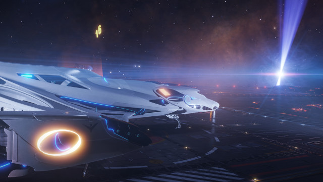 Futuristic space station astronaut moon free wallpaper - medium preview image