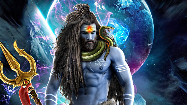 Man snake head shoulder blue free wallpaper - medium preview image