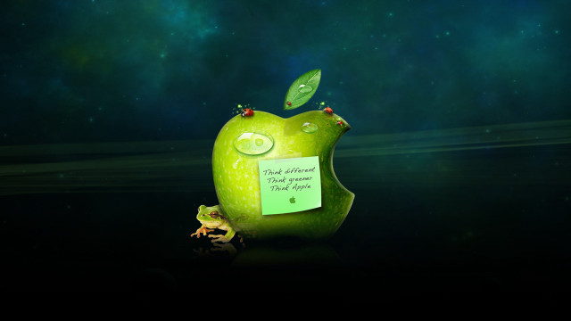 Green apple note frog leaf free wallpaper - medium preview image