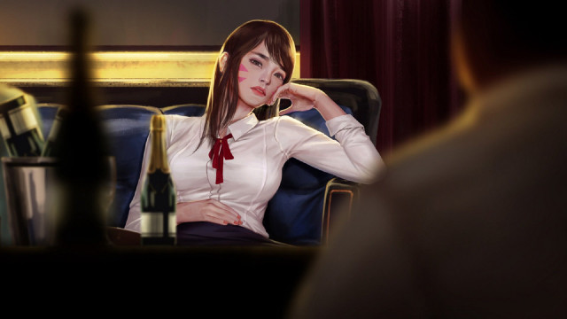 Woman wine bottle chen hong free wallpaper - medium preview image