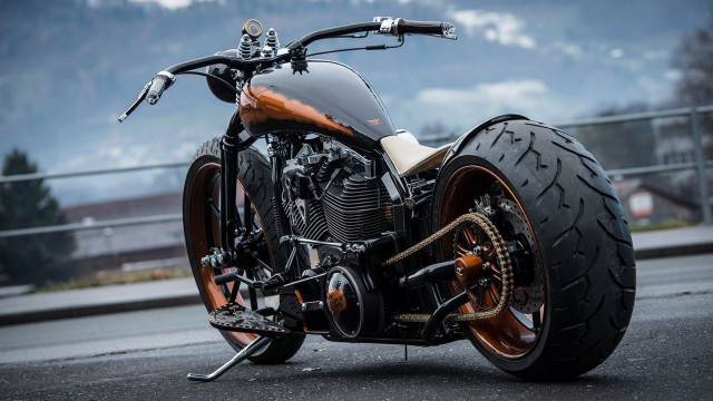 Motorcycle mountain road puzzle blurry free wallpaper - medium preview image