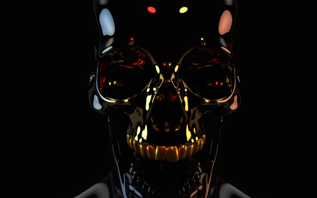 Skeleton glasses glowing face dark free wallpaper - medium preview image