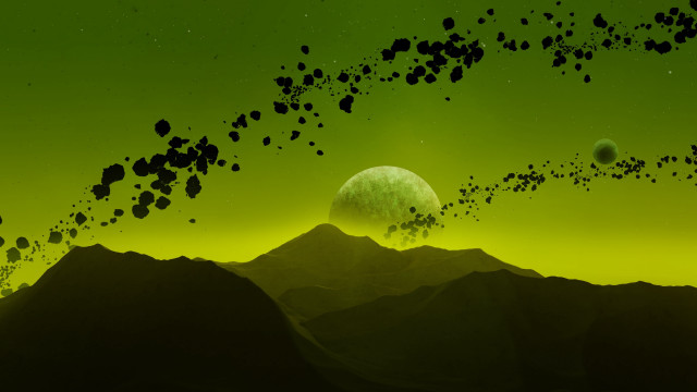 Flying rocks mountain moon space free wallpaper - medium preview image
