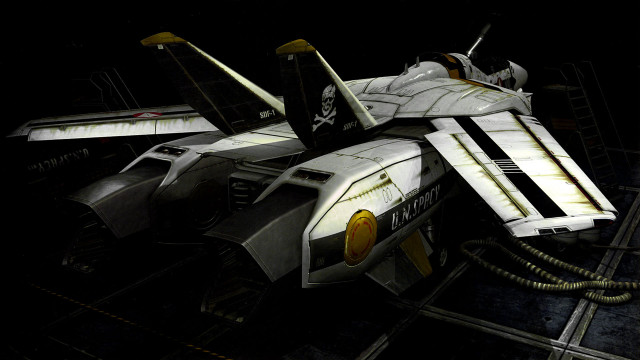 Futuristic fighter jet dark room free wallpaper - medium preview image
