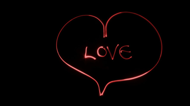 Neon love heart red glow free wallpaper - medium preview image