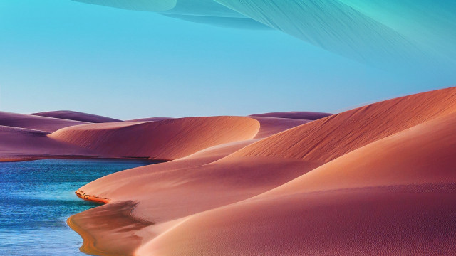 Desert ocean boat sky mountains free wallpaper - medium preview image
