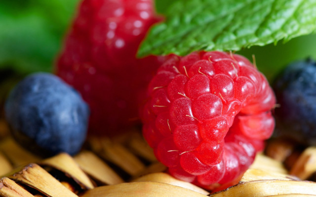 Fruit closeup berries bananas blueberries free wallpaper - medium preview image