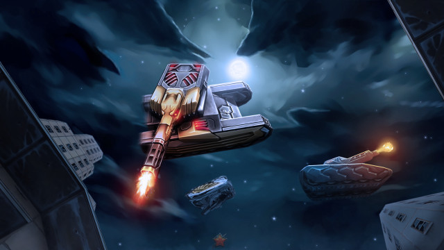 Space ship rocket explosion moon free wallpaper - medium preview image