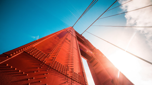 Red bridge sky sunset wire free wallpaper - medium preview image