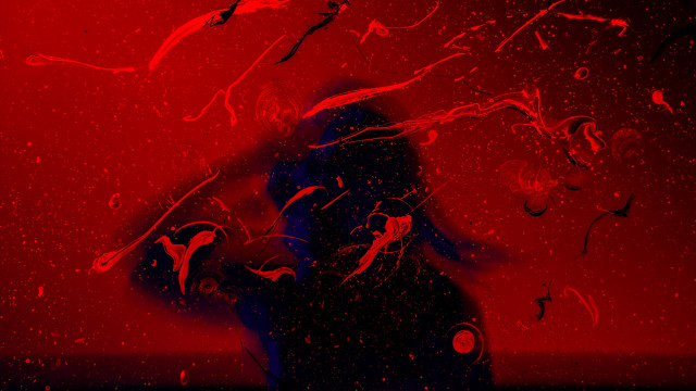 Red background abstract astronaut night free wallpaper - medium preview image